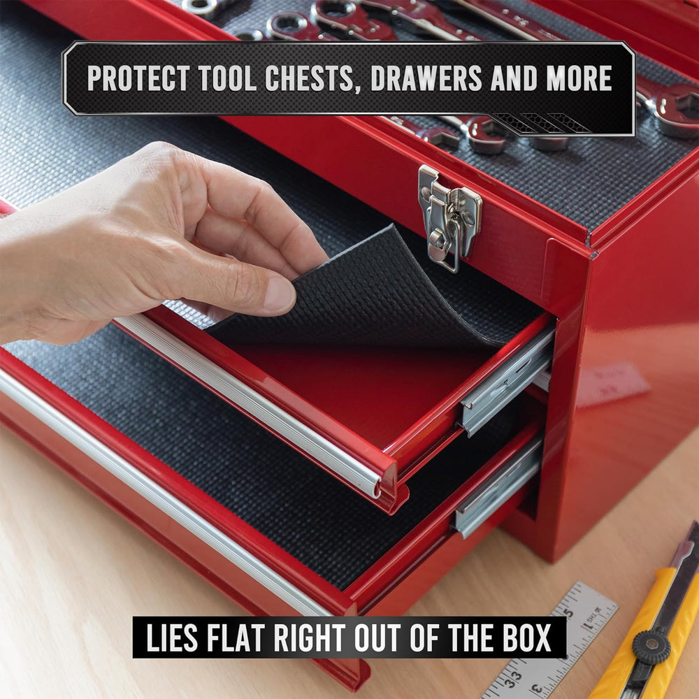 Precision Defined Toolbox Liner Non-Slip Tool Drawer Liner 24ft x 18" Black