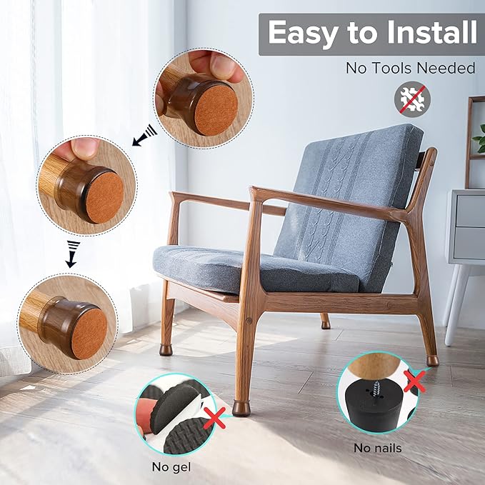 24PCS Upgraded Silicone Chair Leg Floor Protectors - Image 5