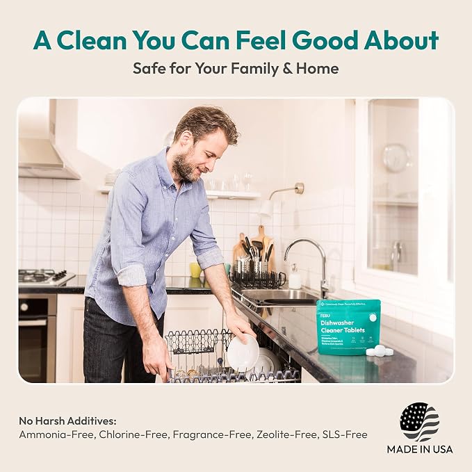 FEBU Dishwasher Cleaner Tablets Made in USA | Natural Dishwasher Cleaner and - Image 5