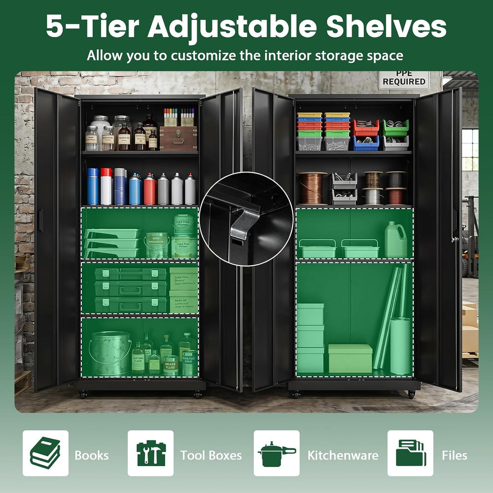 GIANTEX 73" Tall Metal Storage Cabinet for Garage and Office