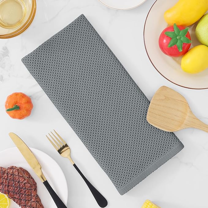 Homaxy 100% Cotton Waffle Weave Kitchen Dish Towels, Ultra Soft Absorbent Quick - Image 7