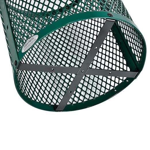 Global Industrial Outdoor Diamond Steel Trash Can - Image 4