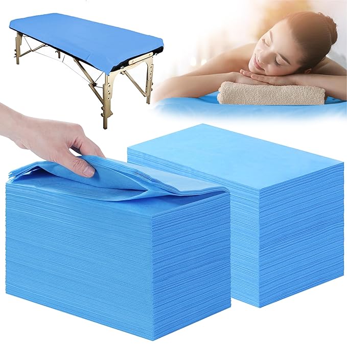Disposable Bed Sheets 200 Pcs 31" x 71" Massage Table Sheets Non Woven Fabric by XATUMO