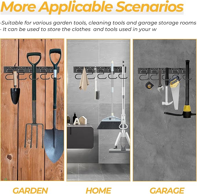 51 Inch Garden Tool Organizer Wall Mount - Image 6