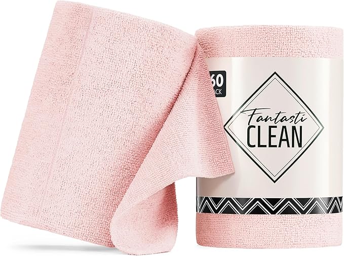 Fantasticlean Microfiber Cleaning Cloth Roll -60 Pack, Tear Away Paperless by Fantasticlean