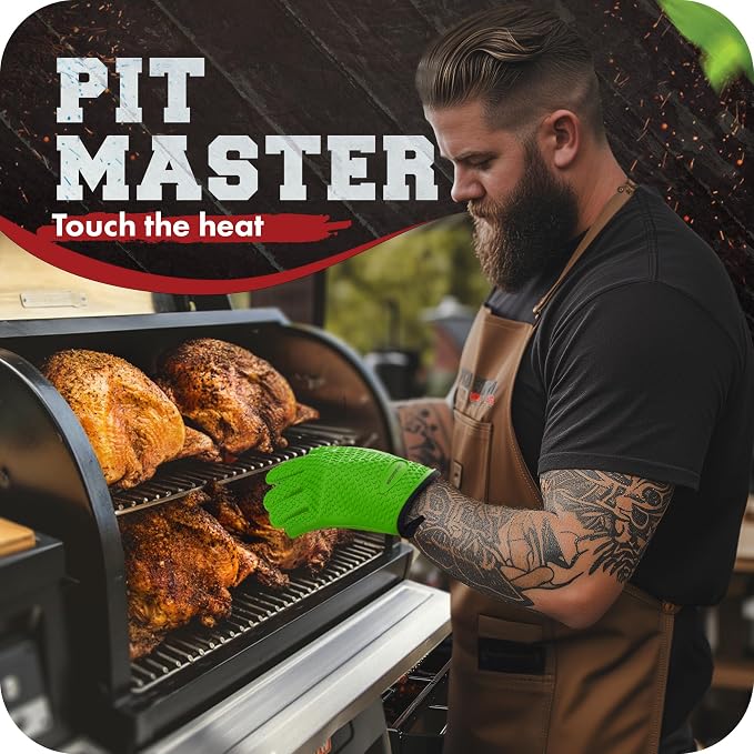 KITCHEN PERFECTION Silicone Smoker Oven Gloves -Extreme Heat Resistant BBQ - Image 3