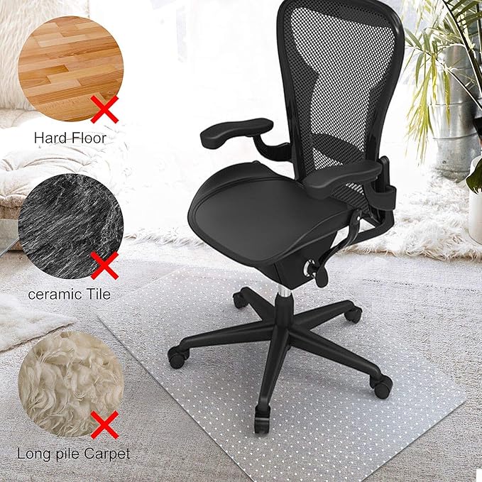 Kuyal Desk Chair Mat for Carpet, Office and Home, Easy Glide, Protects Floors - Image 6