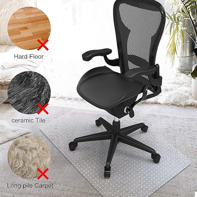 Kuyal Desk Chair Mat for Carpet, Office and Home, Easy Glide, Protects Floors - Image 5