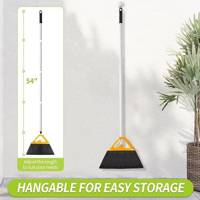 Outdoor Broom with 54'' Long Handle, Heavy Duty Broom - Image 6