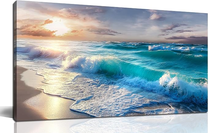 GUGIKA Ocean Wall Art for Living Room, Size 40x20 Inches by GUGIKA