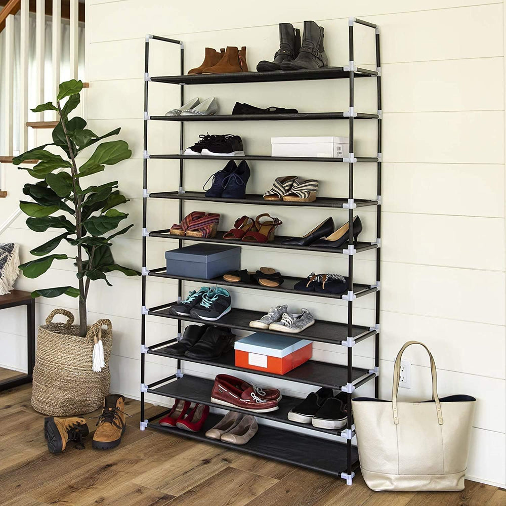 10 Tiers Shoe Rack Non-Woven Fabric Shoe Organizer, Shoe Storage Tower Cabine...
