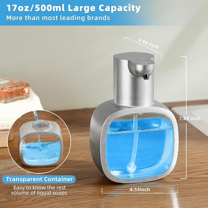 Automatic Foaming Soap Dispenser, 17oz/500ml Touchless Rechargeable - Image 2