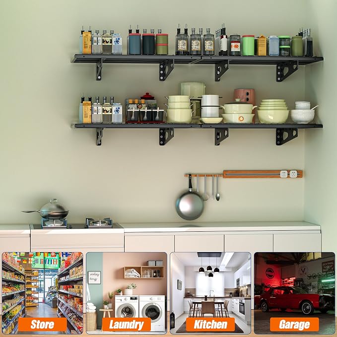 4-Pack 1.5x3FT Garage Shelving 17.7-inch-by-35.8-inch Wall Shelf Garage Storage - Image 2