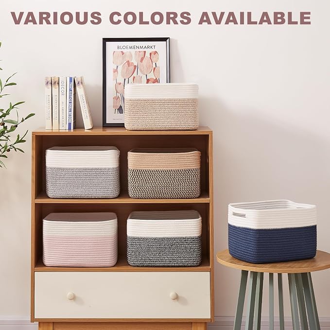 OIAHOMY 4 Pack Storage Baskets for Organizing, Basket for Shelves - Image 6