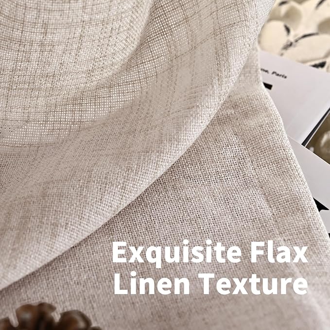 YoungsTex Linen Semi Sheer Curtains 90 Inch Length 2 Panels - Image 4