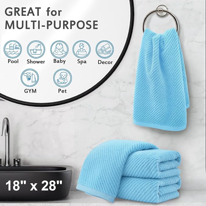 VOOVA & MOVAS Hand Towels for Bathroom Set of 4，Large 18"x 28" - Image 5