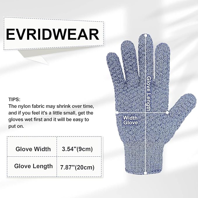 Evridwear Exfoliating Dual Texture Bath Gloves - Image 7