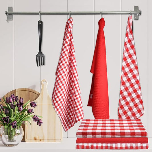 Kitchen Towels Set of 6 Soft Premium Cotton Highly Absorbent Dish Towels 18x28 - Image 2