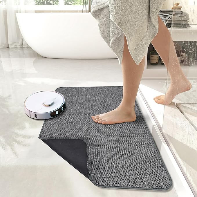 Bath Mat, Ultra Thin Bathroom Rugs, Rubber Bath Mats - Image 2