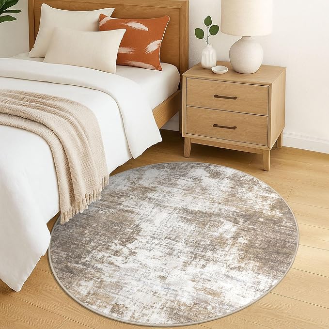 IOHOUZE Round Area Rug 5 Ft Circle Entryway Rugs Round Washable Door Mat Indoor - Image 8