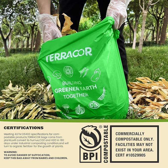 13 Gallon Compostable Trash Bags, 40 Bags Compost Bags - Image 6