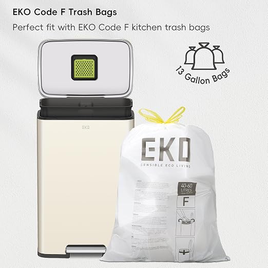 EKO Madison Vanilla Stainless Steel 50 Liter/13.2 Gallon Step Trash Can - Image 9