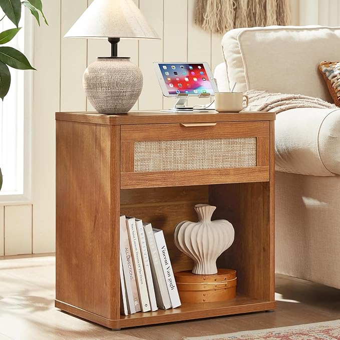LEYAOYAO Rattan Nightstand by LEYAOYAO-Findtheshiningpointofyourideallife%EF%BC%81