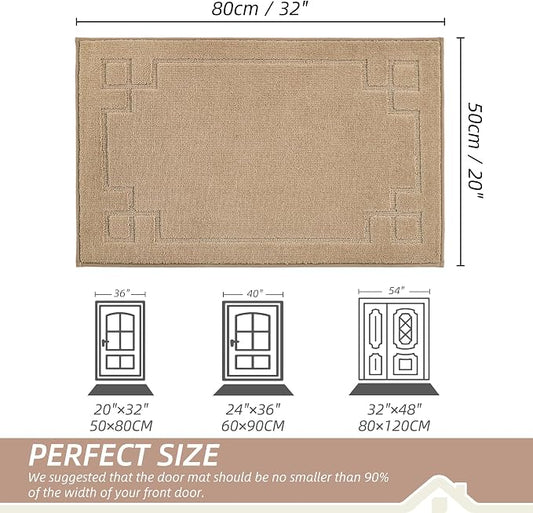 BEQHAUSE Door Mat 20" x 32", Non-Slip Door Mats Indoor Entryway Rugs Washable - Image 2