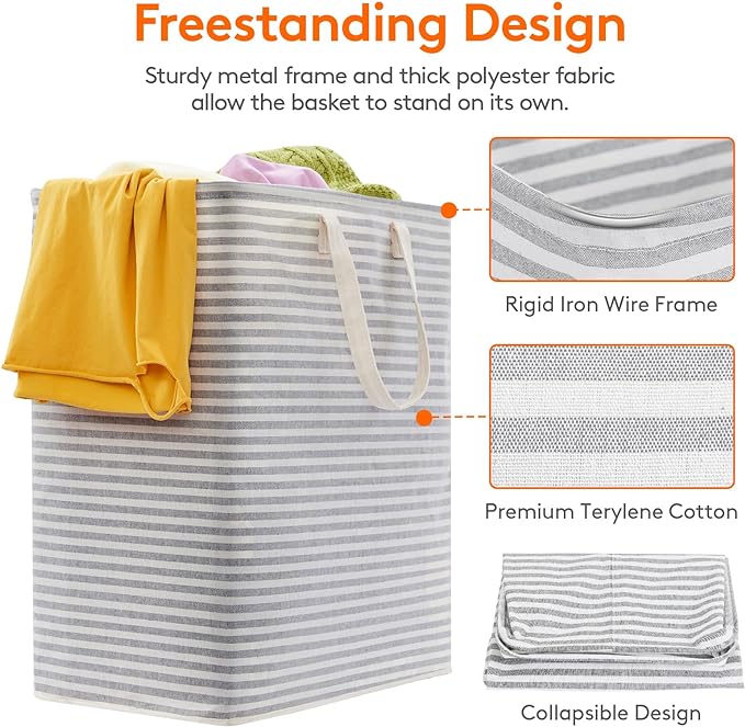 Lifewit 2 Pack Laundry Hamper Large Collapsible Laundry Baskets, Freestanding - Image 2