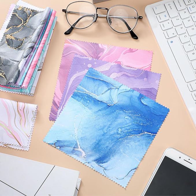 Sinmoe 20 Pcs Microfiber Cleaning Cloth Cute Marble Design Microfiber Cloth - Image 7