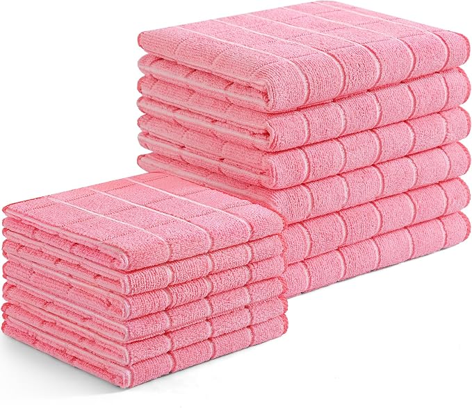Homaxy Microfiber Kitchen Towels and Dishcloths Set, 12 Pack Soft and Absorbent by Homaxy