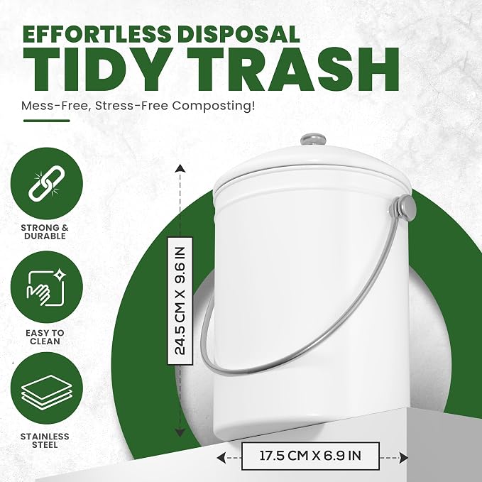 Utopia Kitchen Compost Bin for Kitchen Countertop, 1 Gallon Compost Bucket for - Image 3