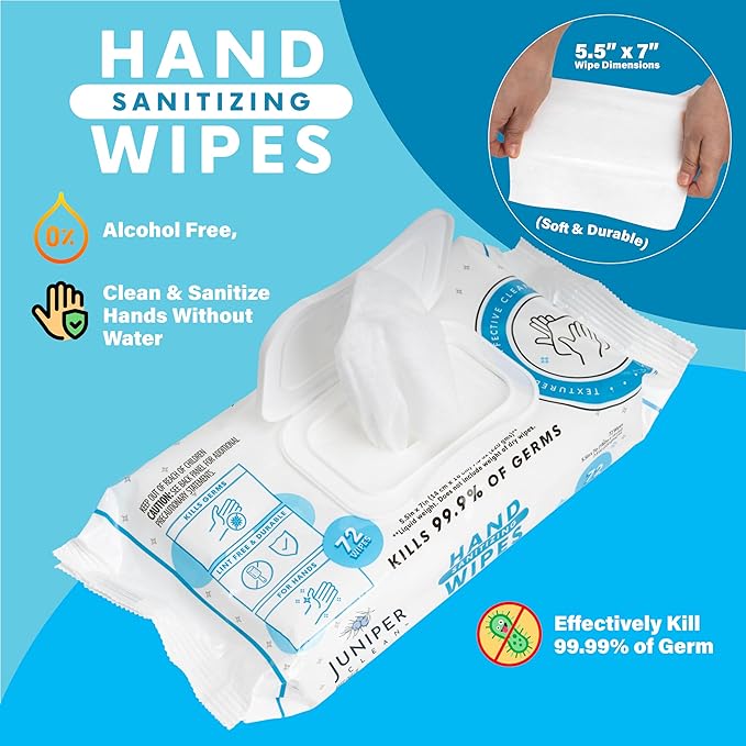 3 Pack Hand Sanitizing Wipes, Alcohol Free 216 Count Disposable Hand Sanitizer - Image 3