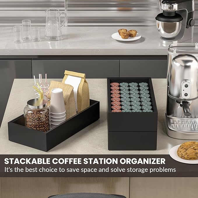 Kitchen Drawer Organizer Bins, Stackable Bamboo Drawer Organizer - Image 3