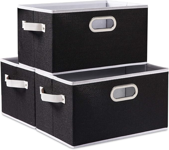 PRANDOM Fodable Storage Bins for Closet Decorative Fabric Storage Baskets Cubes by Prandom