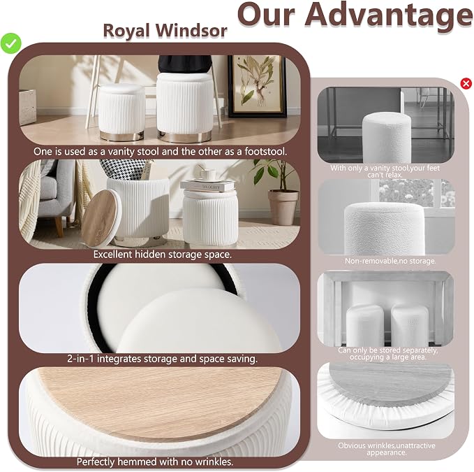 Royal Windsor Round Ottoman - Image 7