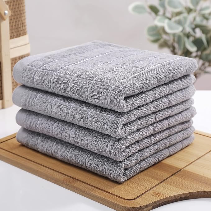 Homaxy 100% Cotton Terry Kitchen Towels, Checkered Designed, Soft and Super - Image 8