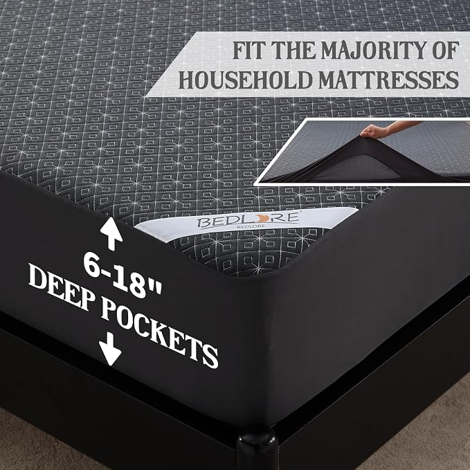 BEDLORE Queen Mattress Protector, Waterproof Noiseless Mattress Cover - Image 5