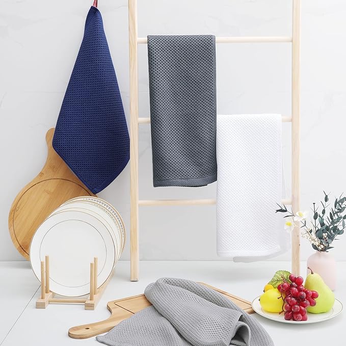 Homaxy 100% Cotton Waffle Weave Kitchen Dish Towels, Ultra Soft Absorbent Quick - Image 6