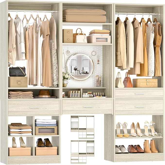 Unikito 75” Modular Closet System, Freestanding Closet Organizer by Unikito