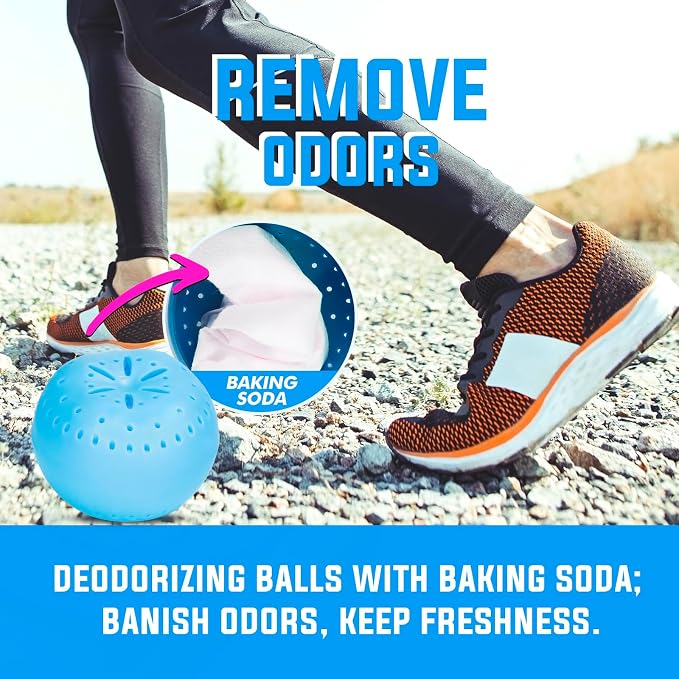 4 Pack Baking Soda Deodorizers, Fresh Scent Shoe Deodorizer Balls, Air Freshener - Image 2