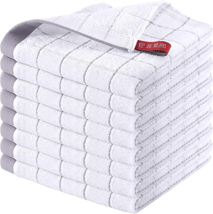 Homaxy 100% Cotton Terry Kitchen Dish Cloths, Ultra Soft and Absorbent Dish by Homaxy