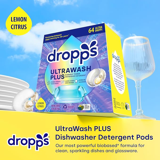 Dropps UltraWash Plus Dishwasher Detergent, Lemon Citrus - Image 2