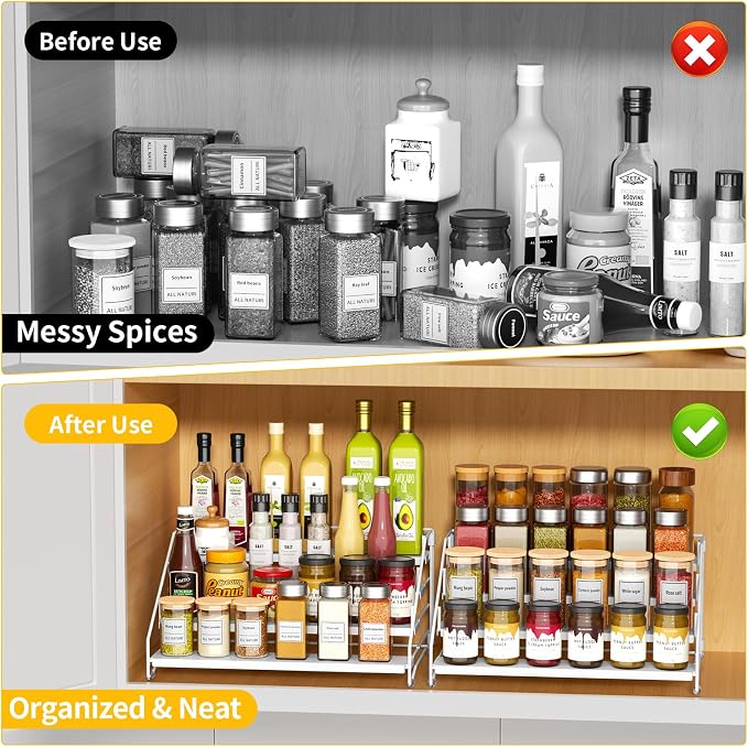 RCHYFEED Spice Rack Organizer for Cabinet, 4 Tier Spice Organization for - Image 3