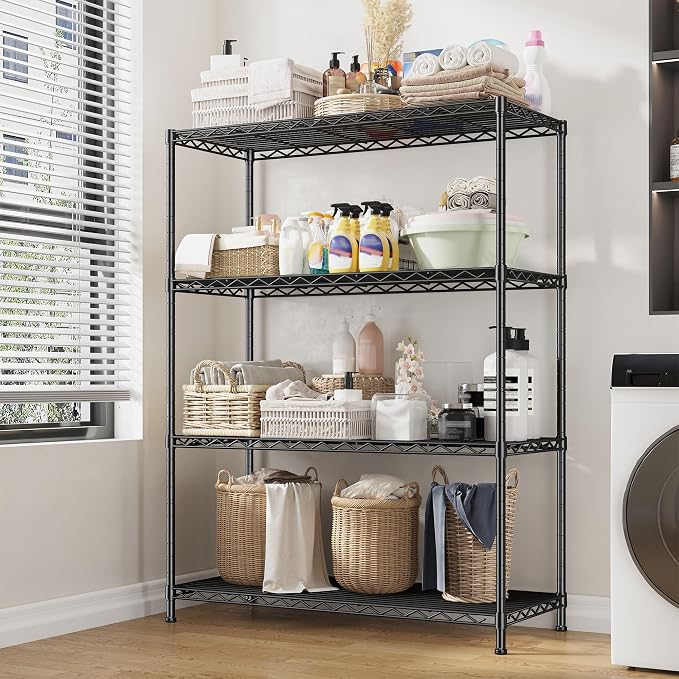 4- Shelf Metal Shelving Unit Adjustable Storage Shelves Heavy Duty Garage - Image 8