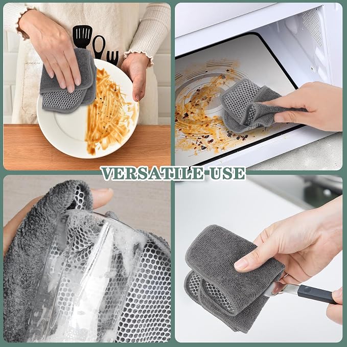 SINLAND Microfiber Dish Cloth for Washing Dishes Dish Washing Rags Best Kitchen - Image 5