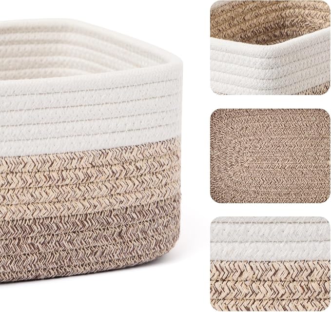 Small Storage Baskets for Organizing | Closet Organizer Bins | Shelf Toy Basket - Image 2