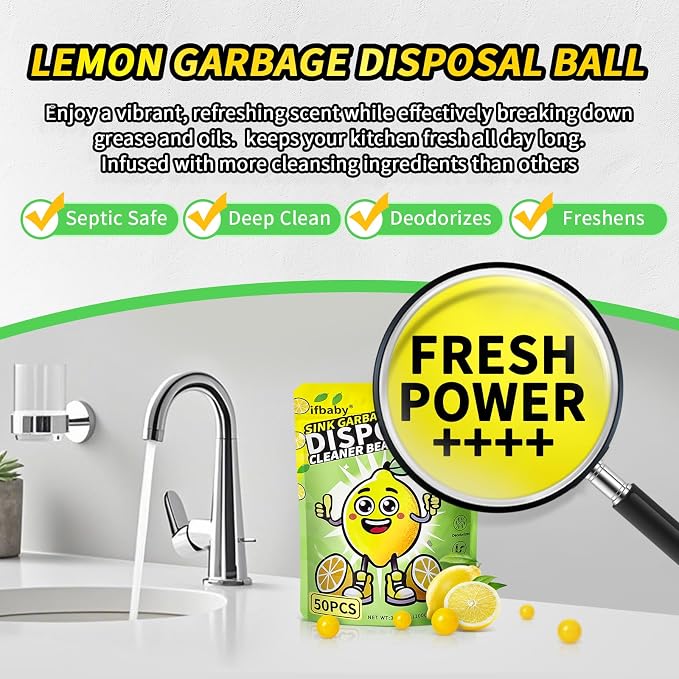 50 Count Garbage Disposal Cleaner and Deodorizer – Sink Odor Eliminator - Image 3