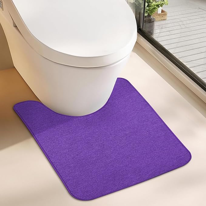 Toilet Rugs U Shaped Bathroom Rug, Machine Washable Non Slip Quick Dry Super by BosapDirect