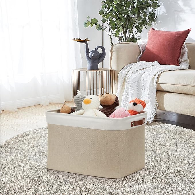 DULLEMELO Storage Baskets Large 16"x12"x12" Tall Rectangular Baskets Fabric - Image 4